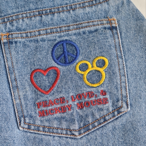 The Disney Store Vintage Peace Love and Micky Mouse Jean Skirt - Picture 6 of 7